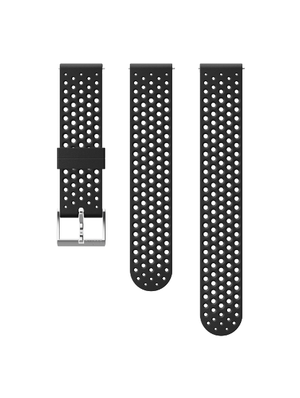 SUUNTO 20mm SILICONE BLACK/STEEL apyrankė